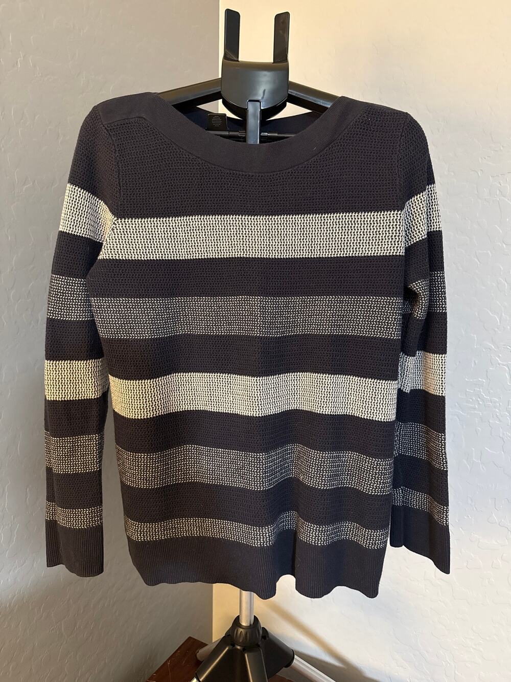 Blue Sweater with White Stripes - Size XL